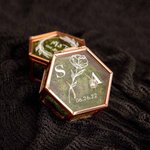 Boîte à bagues en verre hexagonale personnalisée avec texte et mousse Cadeau de fiançailles pour couple