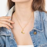 Collier Personnalisé avec Pierre Fine de Naissance ou Opale Cadeau Anniversaire Fête pour Femme Fille