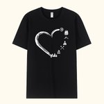 Personalized Cute Heart-shaped Camping Elements Women T-shirt with Name Gift for Camp Lover