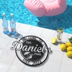 Décoration murale personnalisée en acier inoxydable avec nom et lieu