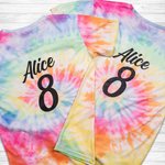 Maglietta di compleanno personalizzata tinta unita per bambina