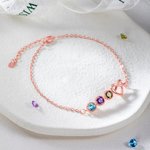 Personalised Birthstone Bracelet with Infinity Heart