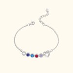 Personalised Birthstone Bracelet with Infinity Heart