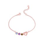Personalised Birthstone Bracelet with Infinity Heart