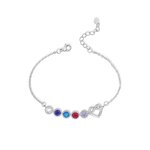 Personalised Birthstone Bracelet with Infinity Heart
