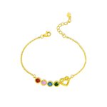 Personalised Birthstone Bracelet with Infinity Heart