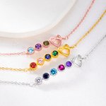 Personalised Birthstone Bracelet with Infinity Heart