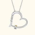 Gepersonaliseerde Geboortesteen Ketting met Hart Hanger & Naam Bedels voor Mama