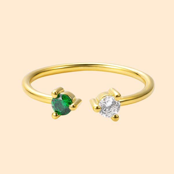 Pinoaminen Lapset Birthstone Ring Äidille