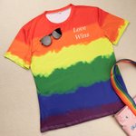 Gepersonaliseerd Regenboog T-shirt Love Wins Cadeau voor hem of haar