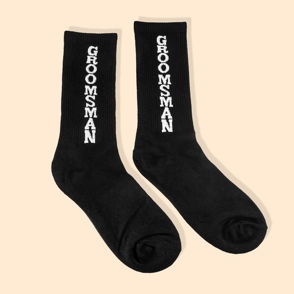 Étiquette personnalisée Chaussettes pour garçons d'honneur pour le jour du mariage Cadeau d'enterrement de vie de garçon