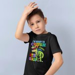 T-Shirt Garçon Personnalisé avec Nom Motif Dinosaure I'm Ready To Crush Back To School Cadeau Anniversaire Rentrée d'École pour Garçon