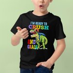 T-Shirt Garçon Personnalisé avec Nom Motif Dinosaure I'm Ready To Crush Back To School Cadeau Anniversaire Rentrée d'École pour Garçon