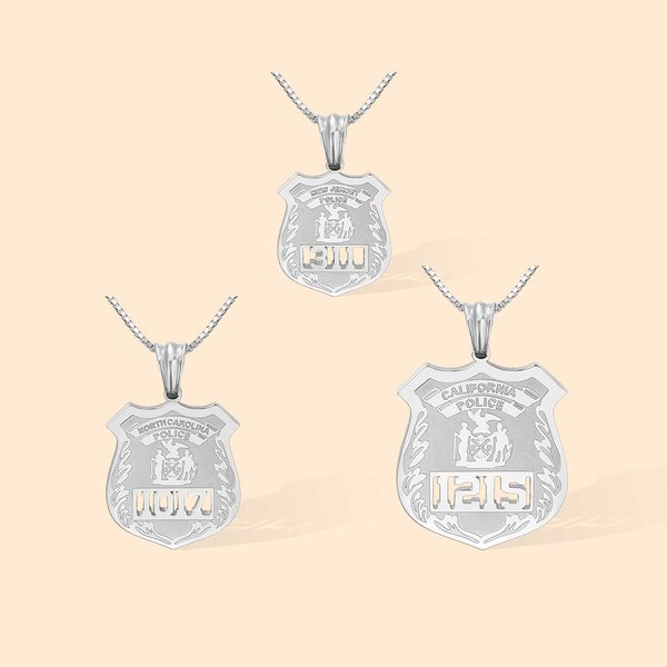 Gepersonaliseerde politie badge roestvrij staal ketting Gift voor politieagenten