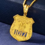 Gepersonaliseerde politie badge roestvrij staal ketting Gift voor politieagenten