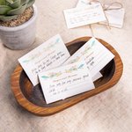 Bol à prière en pin personnalisé Bol à pâte Croix Cadeaux religieux Livré avec 24 cartes de bénédiction