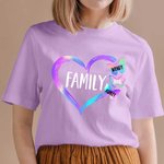 Personalized Gradient Butterfly Heart Design T-shirt with 1-10 Family Names Mother's Day Birthday Gift for Mom Grandma