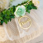 Corona de flores personalizada hecha a mano Cesta de flores de ratán para niña con nombre y asa de perla Regalo para ceremonia de boda