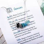 Pendentif en Cristal Personnalisé Chaîne en Argent Zodiaque Cadeau Anniversaire Saint-Valentin pour Femme