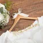 Personalised Bow Knot Bridal Wedding Wood Hanger with Name Wedding Bridal Shower for Her