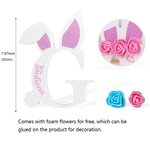 Personalised Easter Glitter Bunny Rose Alphabet Decoration with Name Easter Gift for Kids