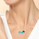 Pendentif en Cristal Personnalisé Chaîne en Argent Zodiaque Cadeau Anniversaire Saint-Valentin pour Femme