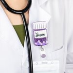 Enrouleur de Badge d'Identification Flacon de Pilule Personnalisé pour Pharmacien Personnel Médical