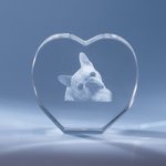 Gepersonaliseerd 3D Foto Kristal Hartvormig met LED Licht Base