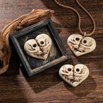 Collier en Cœur Personnalisé avec Initiales sur Crânes Aimants de Frigo Style Gothique Cadeau Saint-Valentin Halloween pour Couple