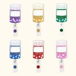 Bottiglia di pillole personalizzata Glitter ID Badge Reel per i lavoratori medici farmacisti