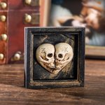 Collier en Cœur Personnalisé avec Initiales sur Crânes Aimants de Frigo Style Gothique Cadeau Saint-Valentin Halloween pour Couple