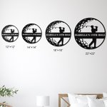Personalised Man Golfer Name Sign Decoration For Room Metal Wall Art