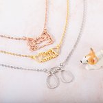 Collana personalizzata di orecchie di cane e gatto di razza con nome Regalo di compleanno e anniversario per gli amanti dei cani e dei gatti