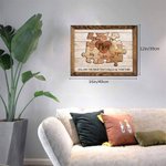 Personalized Rustic Puzzle Piece Sign Canvas Prints Frame with Names Gift For Dad Mom