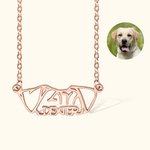Collana personalizzata di orecchie di cane e gatto di razza con nome Regalo di compleanno e anniversario per gli amanti dei cani e dei gatti