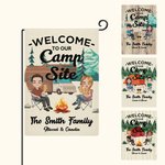 Personalised Welcome to Our Campsite Camping Couple Garden Flag Outdoor Yard Decor Gift for Camping Lovers