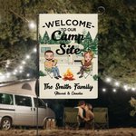 Personalised Welcome to Our Campsite Camping Couple Garden Flag Outdoor Yard Decor Gift for Camping Lovers