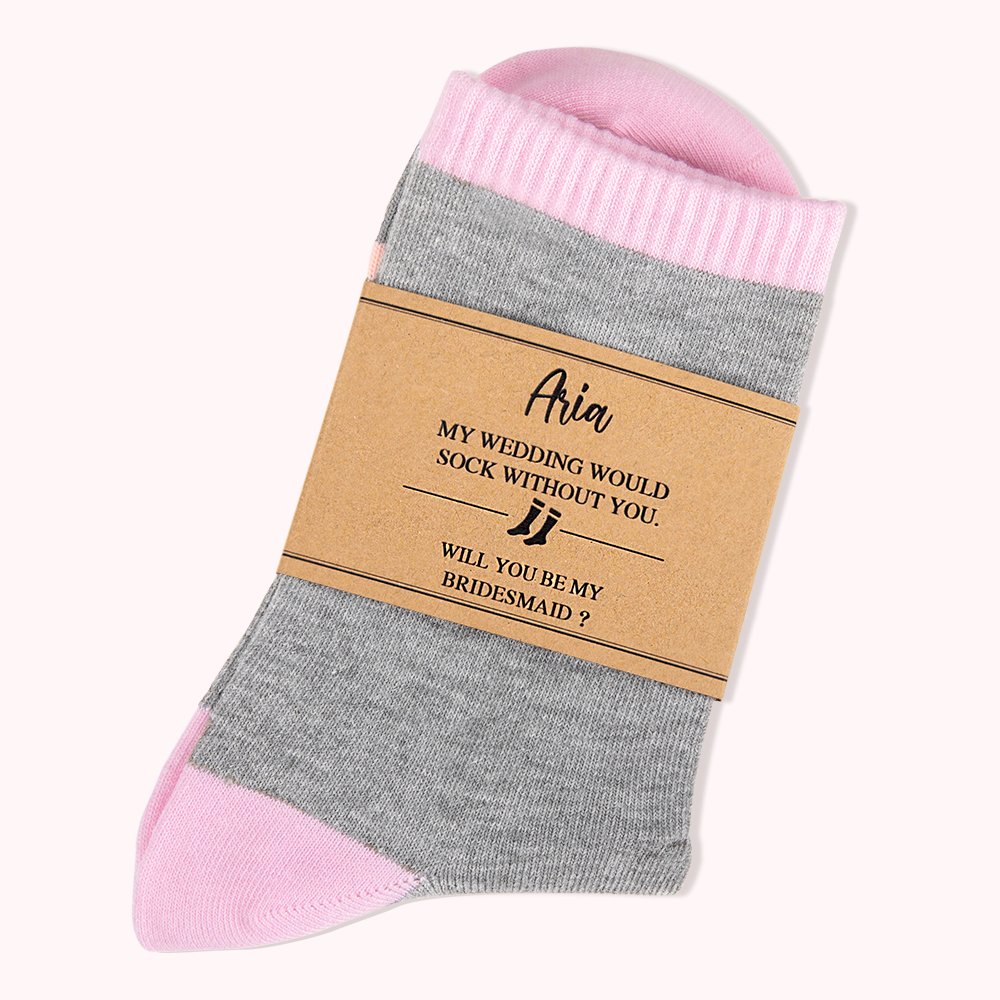 Personalisierte Baumwolle Brautjungfer Socken mitTags Hochzeit Geschenke