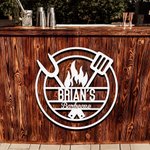 Henkilökohtainen ruostumattomasta teräksestä nimi ja paikka Metal Wall Art koristelu
