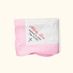 Coperta di battesimo personalizzata per neonati in cotone leggero goffrato e ricamato