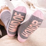 Calcetines de algodón personalizados para damas de honor con etiquetas Regalos de boda