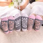 Calcetines de algodón personalizados para damas de honor con etiquetas Regalos de boda
