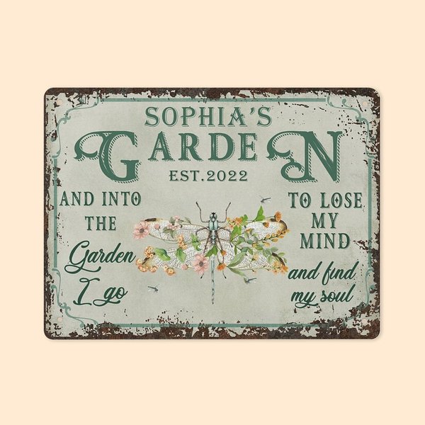 Personalised Retro Floral and Insect and Animal Iron Garden Sign