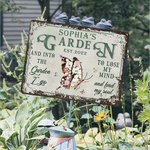 Personalised Retro Floral and Insect and Animal Iron Garden Sign