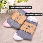 Calcetines de algodón personalizados para damas de honor con etiquetas Regalos de boda