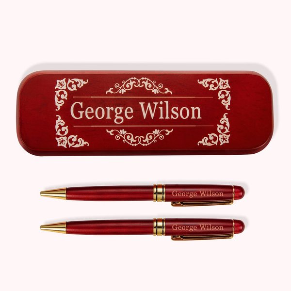 Stylo à Bille avec Étui Personnalisé avec Nom Gravé Cadeau Remerciement Rentrée pour Enseignants Étudiants