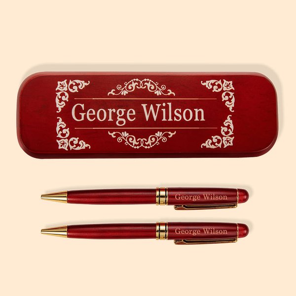 Juegos de bolígrafo y estuche personalizados con nombre grabado