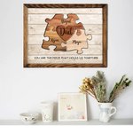 Personalized Rustic Puzzle Piece Sign Canvas Prints Frame with Names Gift For Dad Mom