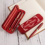 Set di penne a sfera e custodia in legno personalizzati con nome inciso accessorio elegante regalo perfetto per ogni occasione