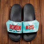 Personalized Name & Number Ball Sports Slides Sandals